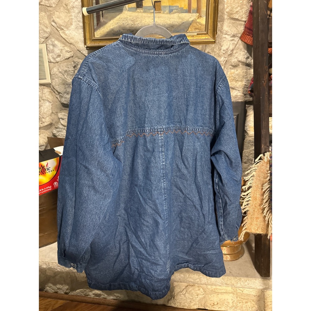 vintage 220 Hickory Denim Jacket Southwest‎ Aztec western Embellished Size 2XL - Picture 2 of 3